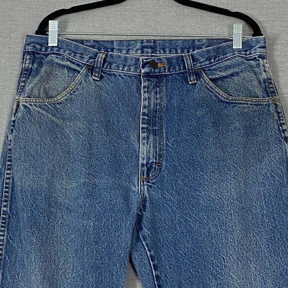 Rustler Jeans Regular Fit Straight Leg Mens 36 X 32 100% Cotton Blue Jeans - Picture 2 of 11